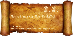 Marsinszky Manfréd névjegykártya